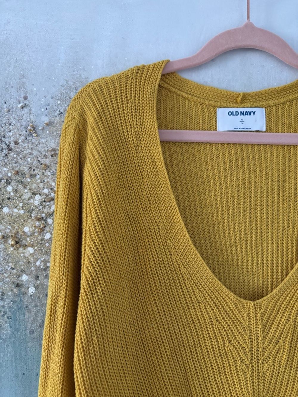 Old Navy Yellow Ribbed V-Neck Sweater (NWT) - Picture 9 of 16
